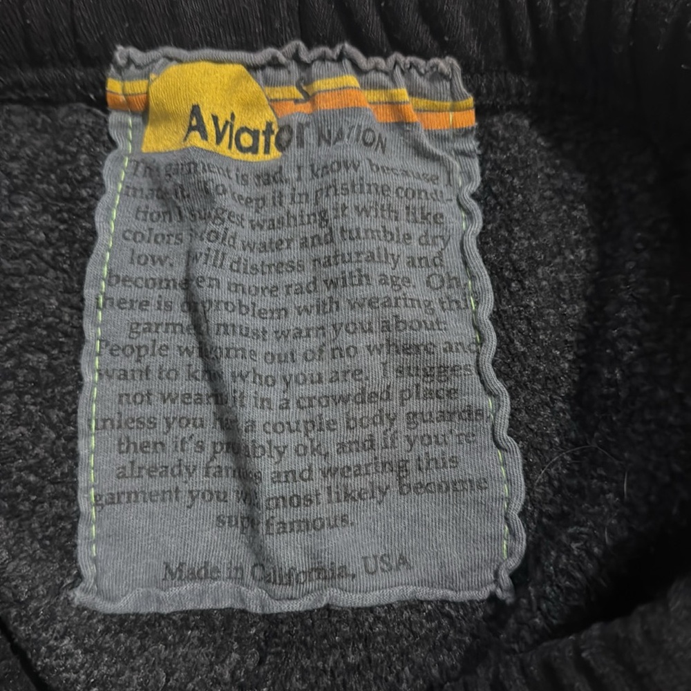 Aviator Nation 5-Stripe Sweatpants Charcoal Tri-Blend Loungewear-Small - Picture 9 of 10
